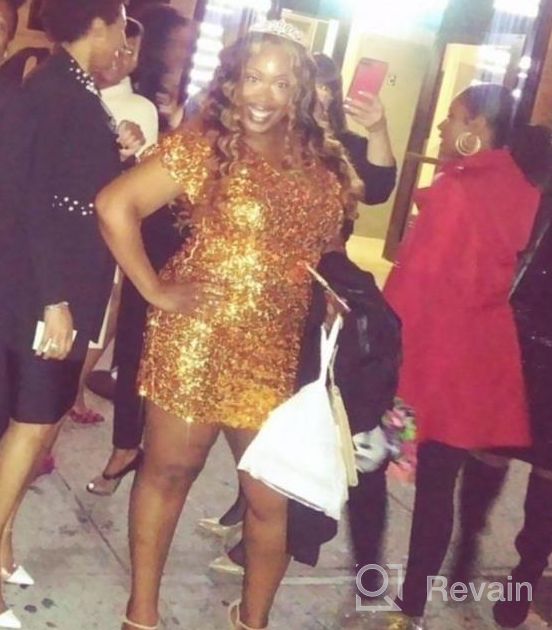 img 1 attached to Sparkle On The Dance Floor With Anna-Kaci'S Short Sleeve Sequin Bodycon Dress For Women review by Darla Wilmoth