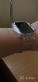 img 6 attached to Прочный ремешок Goton, совместимый с Apple Watch, серия Apple Watch SE 7 6 5 4 3 2 1, кристально-розовые ремешки для спортивного браслета IWatch с защитным бампером