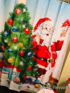 img 1 attached to Christmas Shower Curtain Set With 12 Hooks - Santa, Snowman & Xmas Decoration For Bathroom, 72"X72 review by Brandon Wong