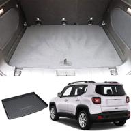 🚘 waterproof rear cargo tray trunk floor mat - kaungka cargo liner - premium replacement for jeep renegade (2015-2019) logo