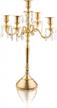klikel gold 24" 5 candle candelabra - classic elegant design for weddings, dinner parties and formal events - mirrored finish with acrylic crystals logo
