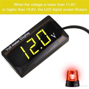 img 3 attached to 2 Pieces DC 4-28V Car Digital Voltmeter 12V Voltage Meter Car Audio Gauge LED Display 12V Meter Waterproof Voltage Gauge Meter For Car Motorcycle (Yellow Light)