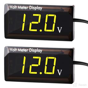 img 4 attached to 2 Pieces DC 4-28V Car Digital Voltmeter 12V Voltage Meter Car Audio Gauge LED Display 12V Meter Waterproof Voltage Gauge Meter For Car Motorcycle (Yellow Light)