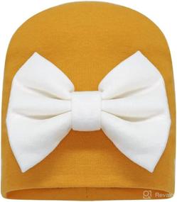 img 1 attached to 👶 HUIXIANG Newborn Baby Hospital Hat: Stylish Soft Cotton Toddler Kids Girl Head Wrap with Big Bow Cap