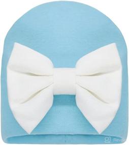 img 2 attached to 👶 HUIXIANG Newborn Baby Hospital Hat: Stylish Soft Cotton Toddler Kids Girl Head Wrap with Big Bow Cap