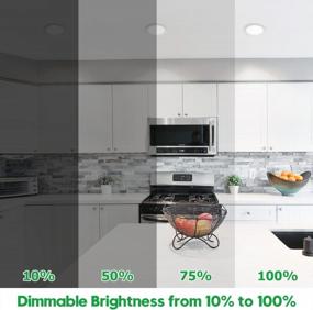 img 4 attached to Улучшите освещение своего дома с помощью набора из 12-ти энергосберегающих ультратонких светодиодных встраиваемых потолочных светильников диаметром 4 дюйма, диммируемых и сертифицированных по ETL.