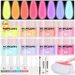 morovan dip powder nail kit starter: 8 colors glow in the dark manicure set for french nails art logo