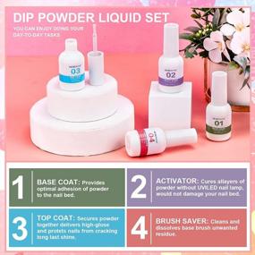 img 1 attached to Morovan Dip Powder Nail Kit Starter: 8 Colors Glow In The Dark Manicure Set For French Nails Art
