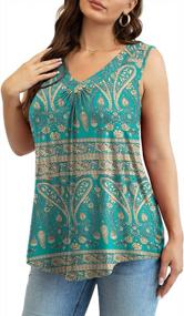 img 2 attached to Loose-Fit Plus Size Tank Tops For Women - Sleeveless V-Neck Blouses Ideal For Summer - Available In Sizes M-3XL By FOLUNSI