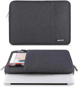 img 3 attached to MOSISO Laptop Sleeve Bag Compatible With MacBook Pro 15 Inch A1990 A1707, 15 Surface Laptop 4/3, Dell XPS 15 2020, HP Stream 14, Acer Swift 3 14, Polyester Vertical Case With Pocket, Space Gray