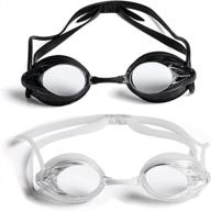 the friendly swede adult swim goggles - 2-pack, unisex pool goggles, swimming eyewear for men and women logo
