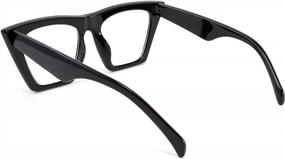 img 3 attached to Шикарные и защитные: FEISEDY, блокирующие синий свет, квадратные очки для чтения «кошачий глаз» для женщин
