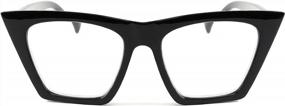 img 2 attached to Шикарные и защитные: FEISEDY, блокирующие синий свет, квадратные очки для чтения «кошачий глаз» для женщин