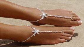 img 1 attached to Beach Wedding Bliss: Bellady Pearl Ankle Chain Barefoot Sandals With Starfish Foot Jewelry