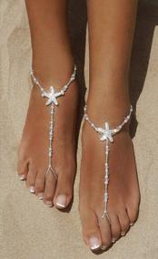 img 2 attached to Beach Wedding Bliss: Bellady Pearl Ankle Chain Barefoot Sandals With Starfish Foot Jewelry