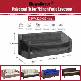 img 3 attached to Protect Your Outdoor Furniture With A Waterproof Sofa Cover- Heavy Duty, Anti-UV With Buckle Straps And Storage Bag Included | 72" Wx32 Dx35 H | Black