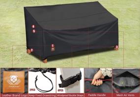 img 2 attached to Protect Your Outdoor Furniture With A Waterproof Sofa Cover- Heavy Duty, Anti-UV With Buckle Straps And Storage Bag Included | 72" Wx32 Dx35 H | Black