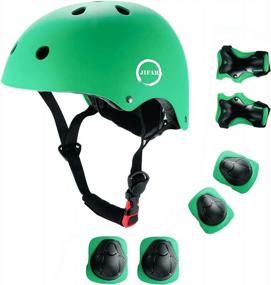 img 4 attached to Protective Skateboarding Gear Set: JeeFree Helmet, Knee Pads, Elbow Pads & Wrist Guards.