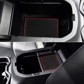 img 1 attached to Auovo Anti Dust Mats For Toyota RAV4 Accessories 2022 2019-2021 Custom Interior Fit Door Compartment Cup Holder Insert Center Console Liners(13Pcs/Set)(Red)