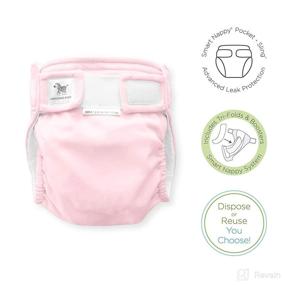 img 3 attached to NextGen Hybrid Cloth Diaper Cover + 1 Tri-fold Reusable Insert + 1 Reusable Booster, SmartNappy Swim Diaper, Size 3, Pastel Pink, 12-25 lbs