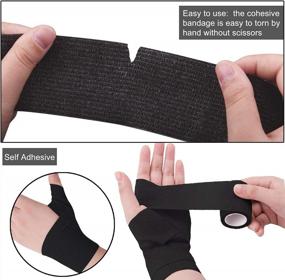 img 2 attached to Black Self Adherent Bandage Wrap - 30 Rolls Of 2-Inch Stretch Bandages For Wrist, Ankle, Swelling, And Sprains - Self Stick Adhesive Tape For Effective Compression Treatment - BQTQ Brand