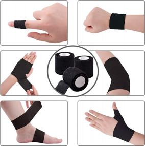 img 1 attached to Black Self Adherent Bandage Wrap - 30 Rolls Of 2-Inch Stretch Bandages For Wrist, Ankle, Swelling, And Sprains - Self Stick Adhesive Tape For Effective Compression Treatment - BQTQ Brand