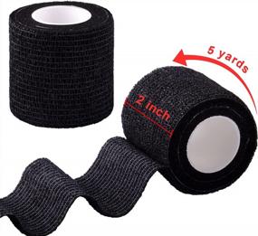 img 3 attached to Black Self Adherent Bandage Wrap - 30 Rolls Of 2-Inch Stretch Bandages For Wrist, Ankle, Swelling, And Sprains - Self Stick Adhesive Tape For Effective Compression Treatment - BQTQ Brand