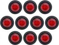tmh 10 pcs 3/4 inch mount red led clearance marker lights - side markers, trailer, rv логотип
