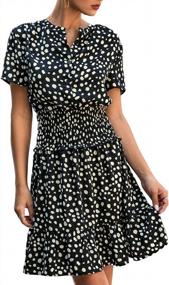 img 4 attached to Minipeach Women'S Summer Polka Dot Ruffle Short Sleeve Dress Casual Mini Dress