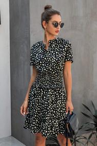 img 3 attached to Minipeach Women'S Summer Polka Dot Ruffle Short Sleeve Dress Casual Mini Dress