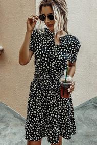 img 1 attached to Minipeach Women'S Summer Polka Dot Ruffle Short Sleeve Dress Casual Mini Dress