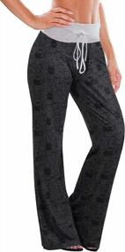 img 2 attached to Stylish And Comfortable: AMiERY'S Women'S Floral Print Lounge Pants With Drawstring And Wide Leg
