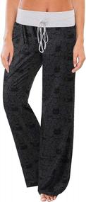 img 3 attached to Stylish And Comfortable: AMiERY'S Women'S Floral Print Lounge Pants With Drawstring And Wide Leg