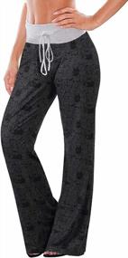img 4 attached to Stylish And Comfortable: AMiERY'S Women'S Floral Print Lounge Pants With Drawstring And Wide Leg