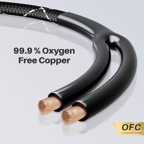 img 2 attached to High-Quality 14AWG Braided Speaker Wire (15 Feet) With Dual Gold Plated Banana Plugs - Oxygen-Free Copper (OFC) Construction For Superior Sound - Black