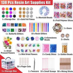 img 3 attached to Level Up Your Resin Crafts With Thrilez Resin Decoration Kit: Featuring Dried Flowers, Glitter Sequins, Mica Powder, Foil Flakes And Epoxy Resin Fillers - Perfect For Jewelry Making And DIY Crafts!