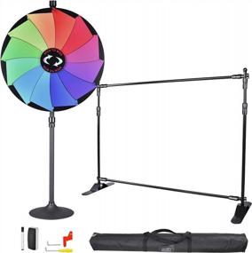 img 4 attached to 36-Inch Prize Wheel For Tabletop Or Floor Stand Displays At Tradeshows And Carnivals With Banner Stand And Spinning Wheel Backdrop Stand Kit By WinSpin