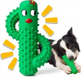 img 4 attached to Durable Squeaky Dog Toys For Aggressive Chewers - Rmolitty Tough Rubber Dental Chew Toys For Large, Medium & Small Breeds (Green)