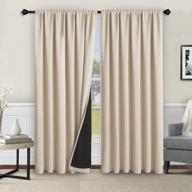 stay warm and sleep soundly with wontex 100% thermal blackout curtains for bedroom - beige, 42 x 84 inch, set of 2 logo