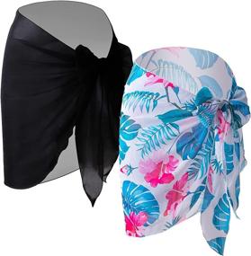 img 4 attached to NZAW Coverups Chiffon Bathing Swimsuit（Black Women's Clothing - Swimsuits & Cover Ups