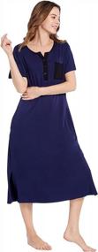 img 3 attached to Women'S V Neck Nightgowns: ASIMOON Loungewear For Comfy Sleepwear Style.