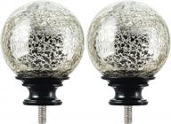 kamanina black crackle glass curtain rod finials - set of 2, m6 standard screw, replacement for 1 inch rods logo