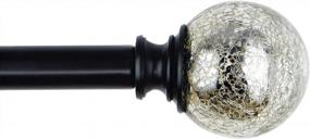 img 3 attached to KAMANINA Black Crackle Glass Curtain Rod Finials - Set Of 2, M6 Standard Screw, Replacement For 1 Inch Rods