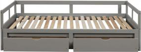 img 2 attached to Merax Grey Wooden Daybed W/ Trundle Bed & Storage Drawers - Perfect For Living Room Or Bedroom!