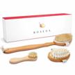 natural bristle spa exfoliator kit with face cleansing brush - dry brushing set for lymphatic drainage, massaging cellulite and smooth radiant skin logo