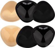 breathable silicone bra inserts for women - lift breast pads push up sticky bra cups (3 pairs) logo