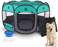 🐾 large dog playpen, 45'' portable and foldable pet playpen with water resistant design. upgraded puppy playpen with removable cover and bottom for dogs, cats, and rabbits. perfect for indoor and outdoor use логотип