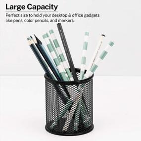 img 1 attached to Stay Organized With MaxGear'S Premium Mesh Metal Pen Holder Set - Perfect Desk Accessories For Home, School, And Office!
