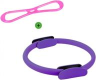kevenz pilates ring set with 15-inch fitness circle and 20lb exercise band for total body toning and conditioning logo