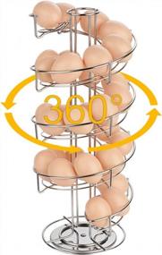 img 2 attached to Sleek And Stylish Egg Skelter: Spiral Design Stainless Steel Dispenser Rack For Convenient Storage And Display In Silver